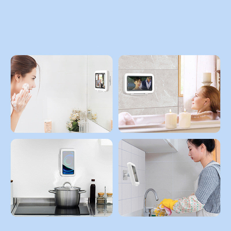 Waterproof Touchscreen Phone Box – Shower, Kitchen & Bathroom Wall-Mount Holder