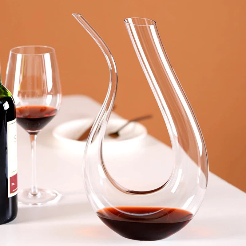 1500Ml Crystal U-Shaped Wine Decanter Gift Box Swan Decanter Creative Wine Separator