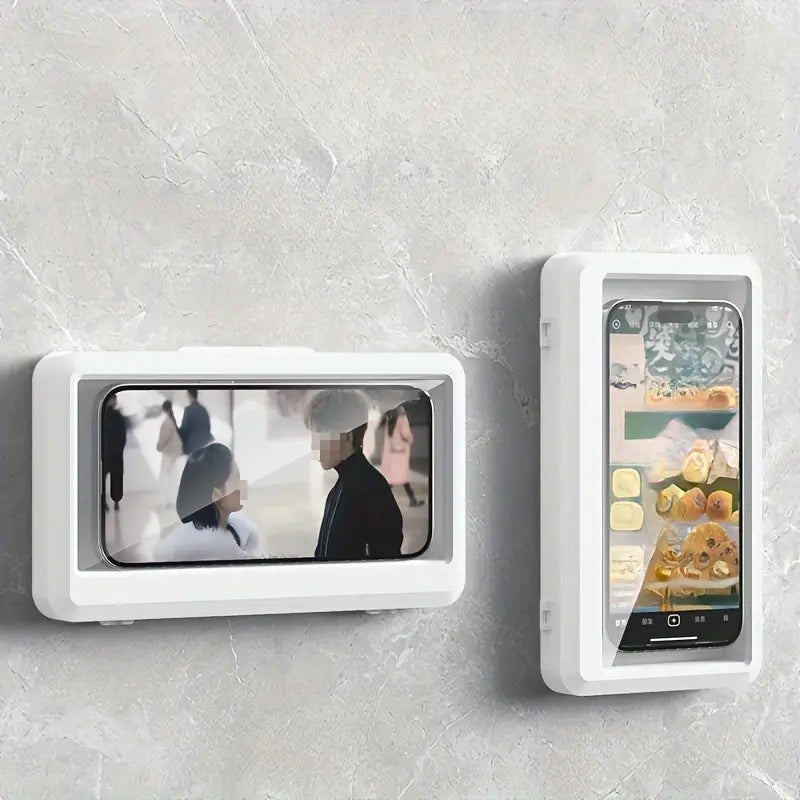 Waterproof Touchscreen Phone Box – Shower, Kitchen & Bathroom Wall-Mount Holder
