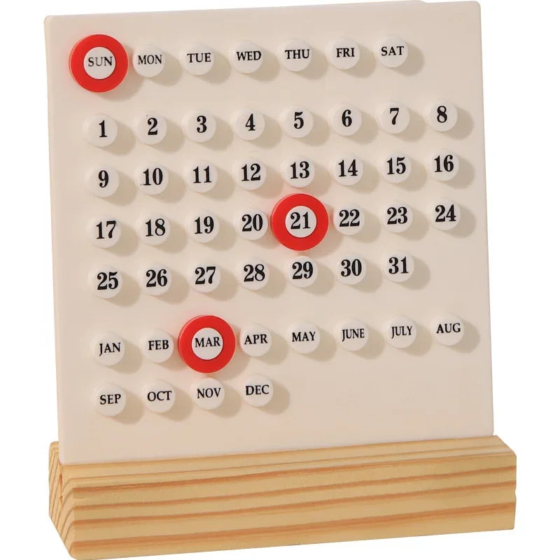 1Pc Modern Minimalist Style Plastic Creative Perpetual Calendar, Desk Calendar, Office Desktop Decoration, New Home Decoration
