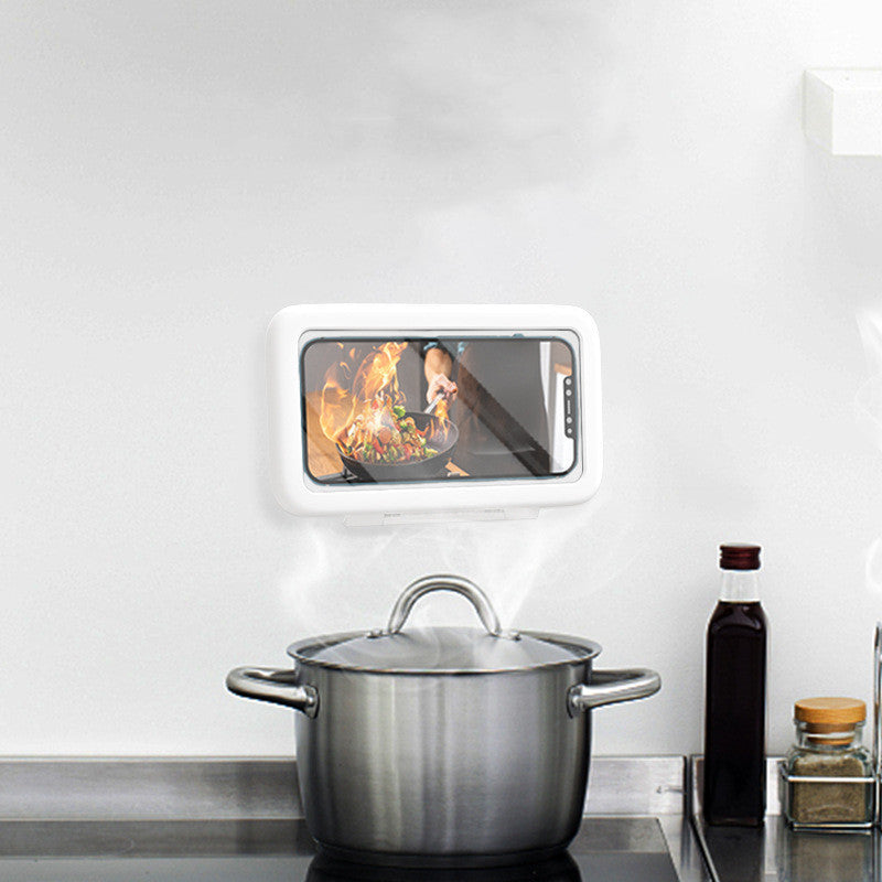 Waterproof Touchscreen Phone Box – Shower, Kitchen & Bathroom Wall-Mount Holder
