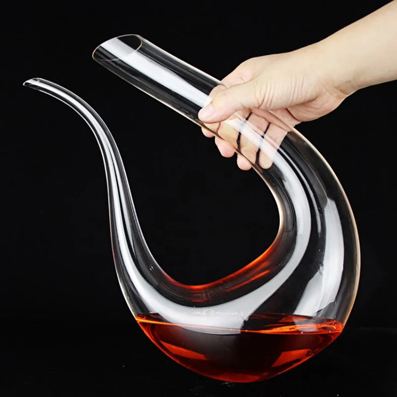 1500Ml Crystal U-Shaped Wine Decanter Gift Box Swan Decanter Creative Wine Separator