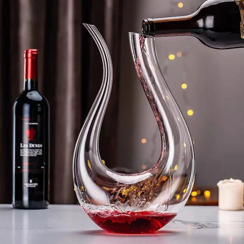 1500Ml Crystal U-Shaped Wine Decanter Gift Box Swan Decanter Creative Wine Separator