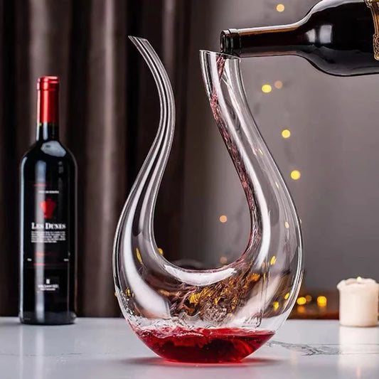 1500Ml Crystal U-Shaped Wine Decanter Gift Box Swan Decanter Creative Wine Separator