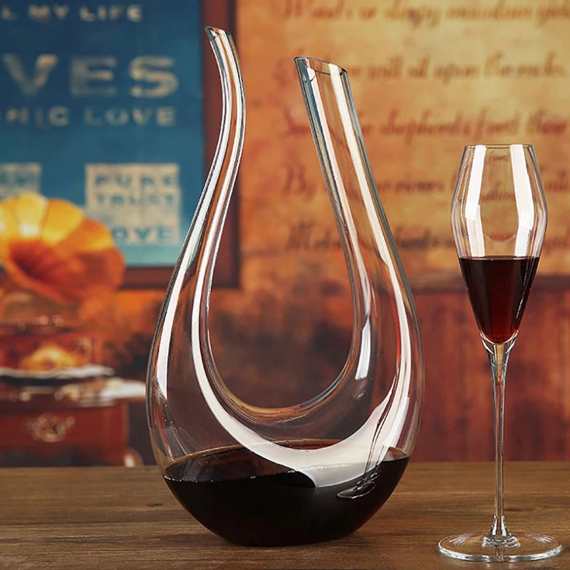 1500Ml Crystal U-Shaped Wine Decanter Gift Box Swan Decanter Creative Wine Separator